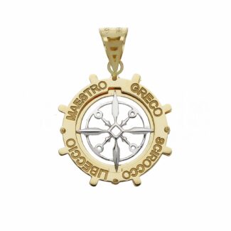 Men's Double Plate Pendant in 18K Gold