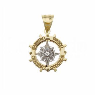 Men's Double Plate Pendant in 18K Gold