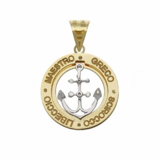 Men's Double Plate Pendant in 18K Gold