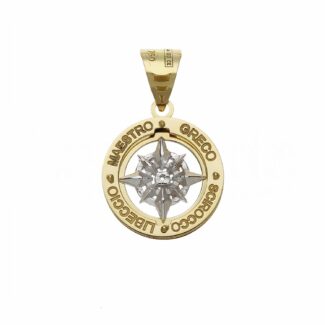 Men's Double Plate Pendant in 18K Gold