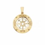 Men's Wind Rose Pendant in 18K Gold