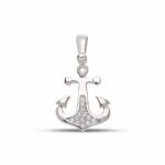 18K Gold Men's Anchor Pendant