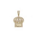Men's King Crown Pendant in 18K Gold