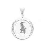 Laser engraved zodiac sign pendant in 18K Gold