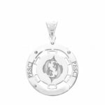 Laser-etched zodiac sign pendant in 18K Gold