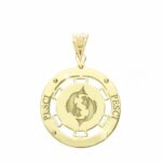 Laser-etched zodiac sign pendant in 18K Gold