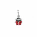 Child's Enameled Ladybug Pendant in 18K Gold