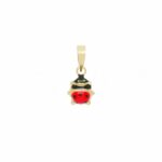 Child's Enameled Ladybug Pendant in 18K Gold