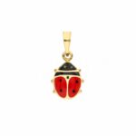 Child's Enameled Ladybug Pendant in 18K Gold
